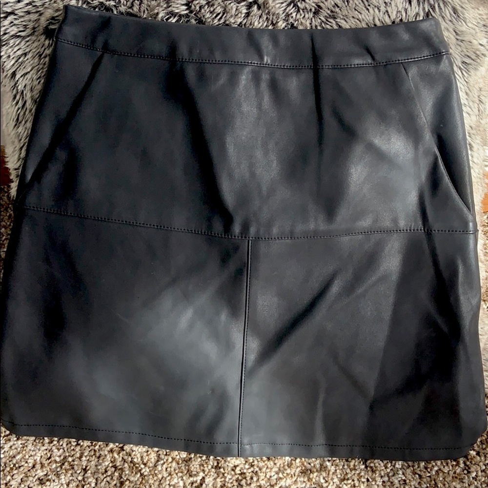 Black leather skirt